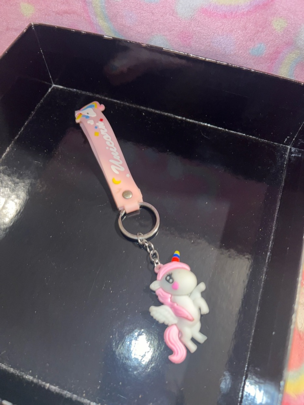 Pink Unicorn Keychain Wristlet for Kids